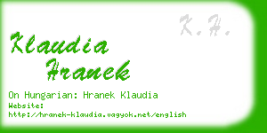 klaudia hranek business card